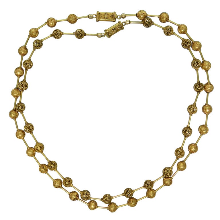 Etruscan Revival Gold Necklace Set of 2
