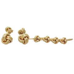 Tiffany & Co Gold Knot Cufflink Stud Set