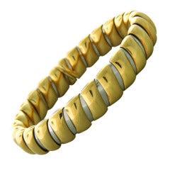 Bulgari Gold and Steel Cuff Bracelet