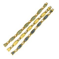 Leo De Vroomen Gold Diamond Enamel Bracelet Set