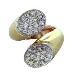 1970s Gold Diamond Free-form Cocktail Ring 1970s Gold Diamond Free-form Cocktail Ring