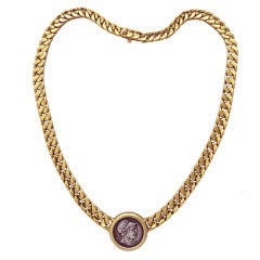 Vintage Bulgari Gold Ancient Coin Necklace