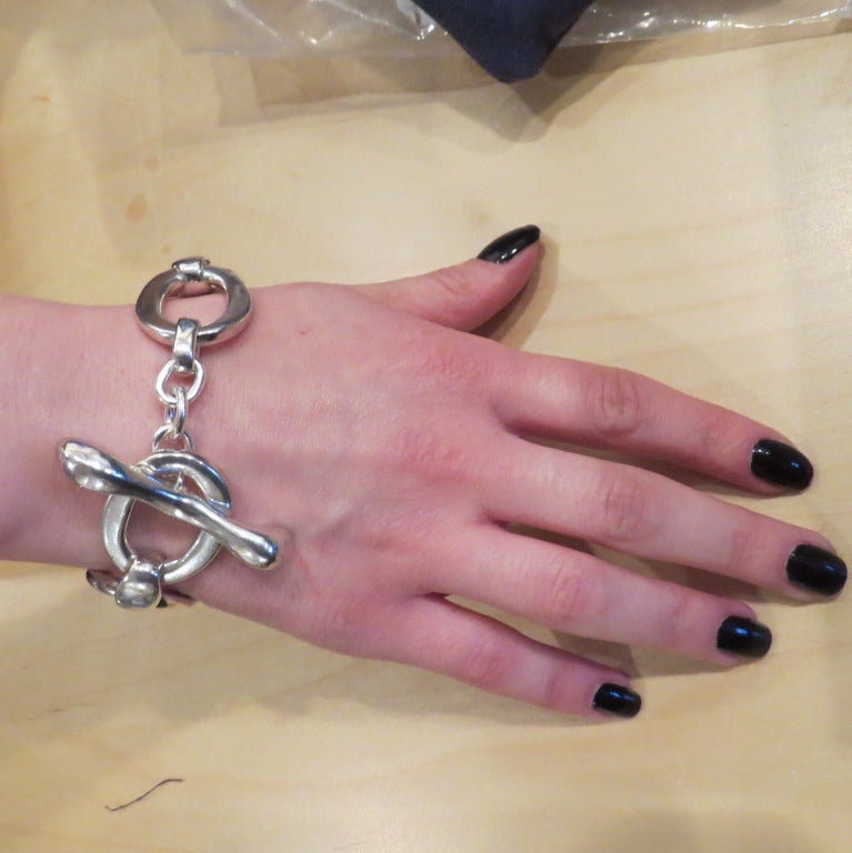 Robert Lee Morris Silver Link Necklace Bracelet Set 2