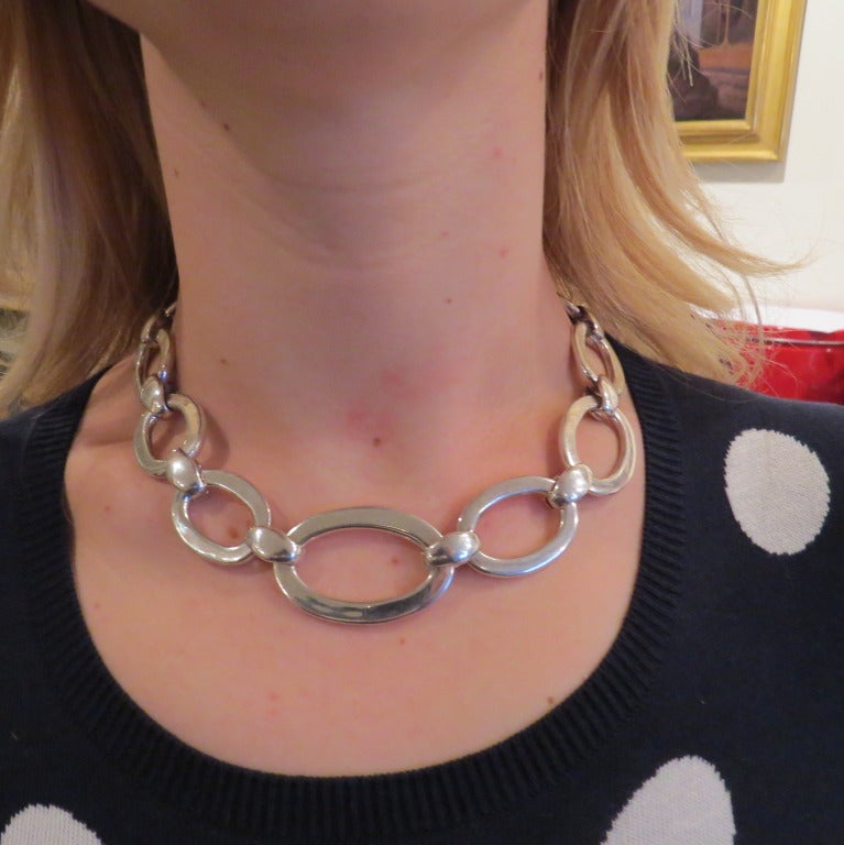 Robert Lee Morris Silver Link Necklace Bracelet Set 3