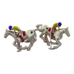 Deakin & Francis Sterling Silver Polo Rider and Pony Cufflinks
