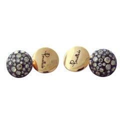 Pomellato Pour Homme Diamond Silver Gold Cufflinks 7