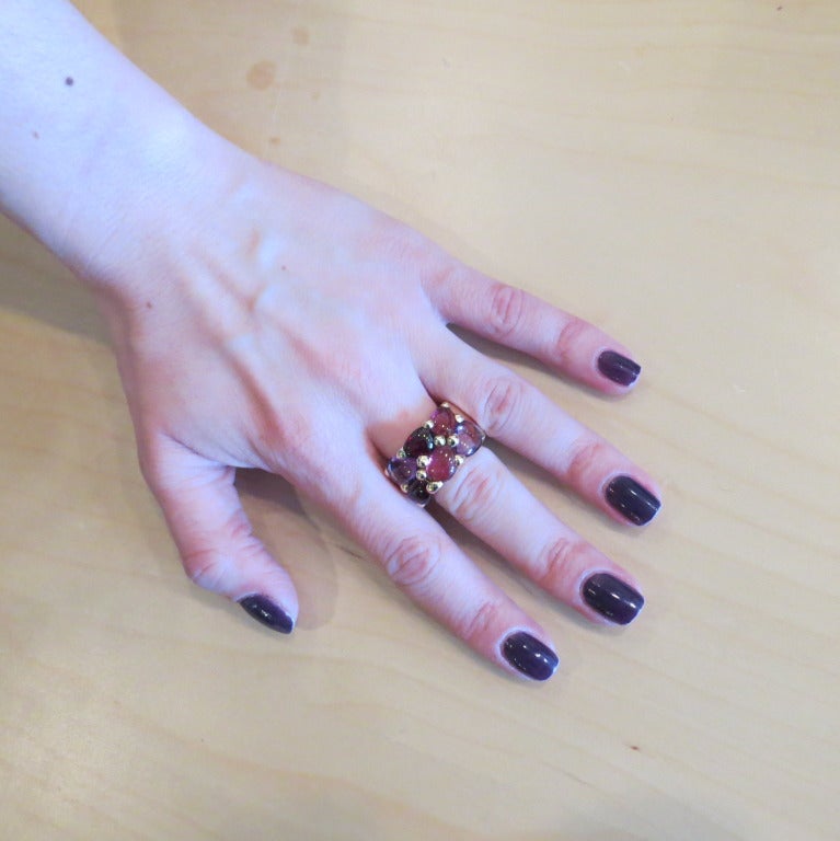 Women's Pomellato Sassi Garnet Amethyst Rhodolite Gold Ring