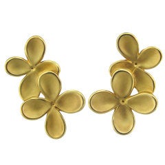 ANGELA CUMMINGS Gold Flower Earrings