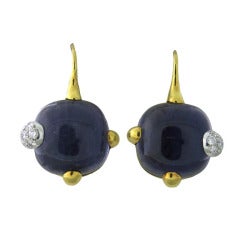 Pomellato Gold Diamond Iolite Earrings