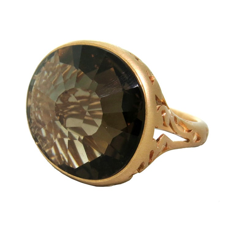 Pomellato Arabesque Smokey Quartz Gold Ring