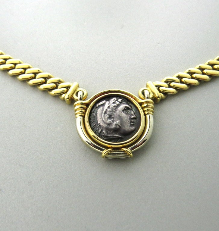 Bulgari Ancient Coin Gold Alessandro Magno Necklace at 1stdibs