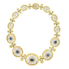 Important Buccellati Sapphire Diamond Necklace