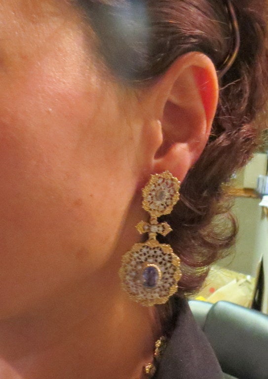 Women's Important Buccellati Sapphire Diamond Earrings