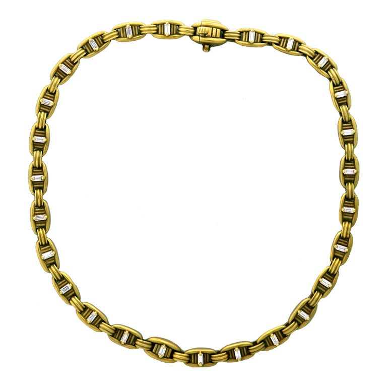 1970s Kieselstein-Cord Diamond Gold Chain Necklace at 1stdibs