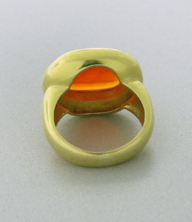 Elizabeth Locke Karneol Gold Intaglio Ring (Zeitgenössisch)