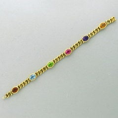 Bulgari Multi Color Gem Gold Bracelet