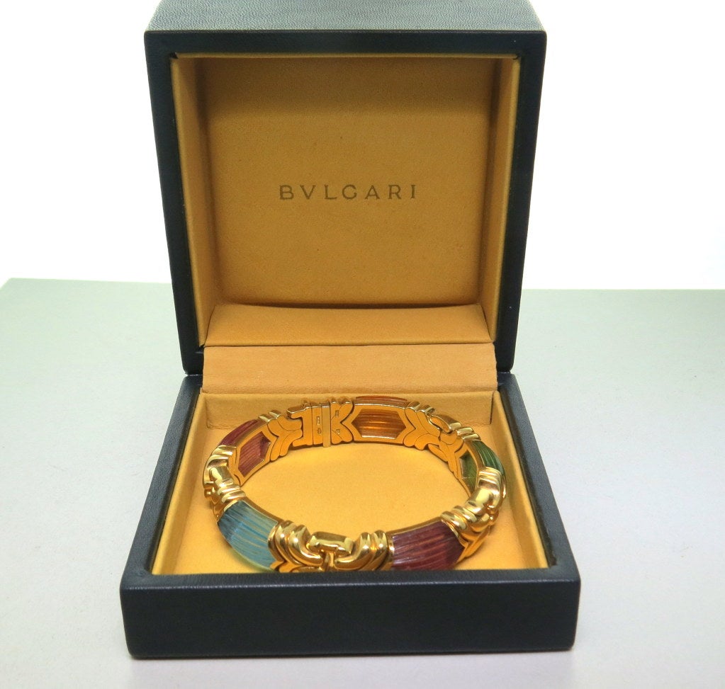 Women's Bulgari Gold Multi Gemstone Bracelet