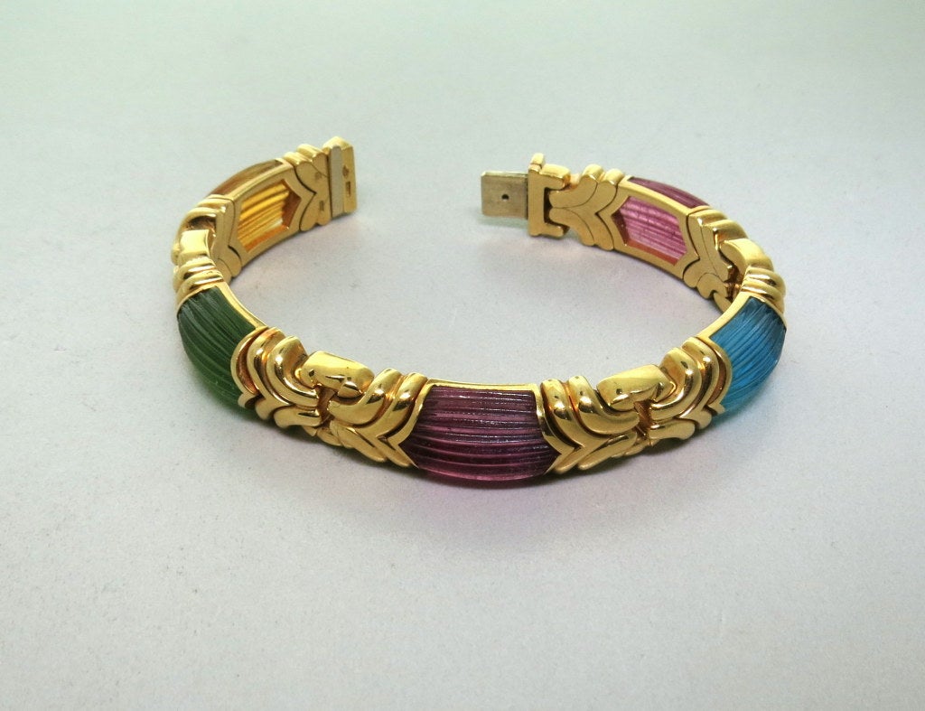 Bulgari Gold Multi-Edelstein-Armband 1