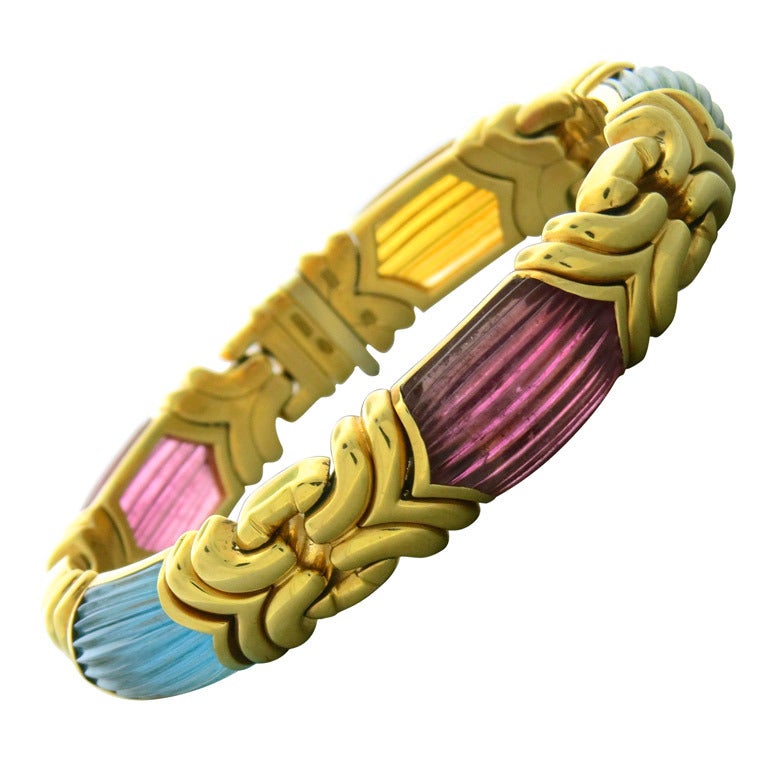 Bulgari Gold Multi Gemstone Bracelet