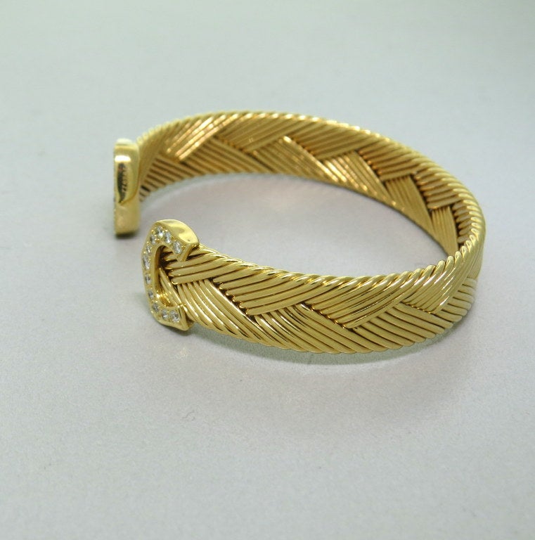 Cartier 18k gold diamond bracelet. Bracelet will fit up to 6 1/2