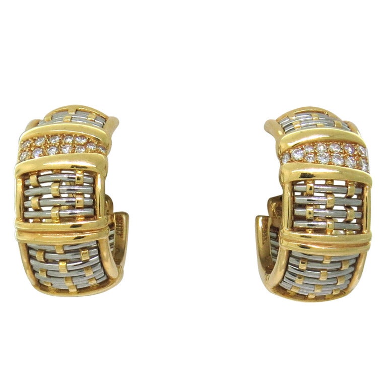 Cartier Gold Diamond Hoop Earrings