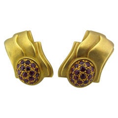 KIESELSTEIN CORD Gold Ruby Earrings