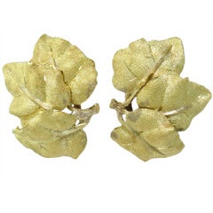 Buccellati Gold Leaf Earrings
