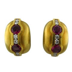 KIESELSTEIN CORD Gold Diamond Ruby Earrings