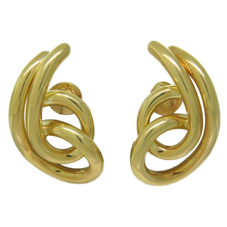 1980s Pomellato Gold Earrings at 1stdibs