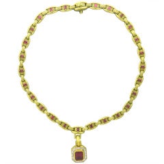 1970s Kieselstein-Cord Pink Tourmaline Gold Necklace
