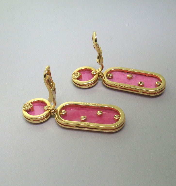 1970s Unique Bulgari Rhodochrosite Gold Necklace Earrings Ring Suite 1