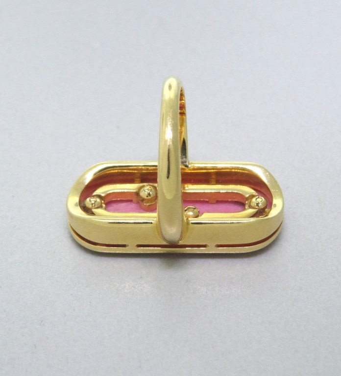 1970s Unique Bulgari Rhodochrosite Gold Necklace Earrings Ring Suite 3