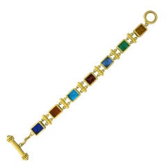 Elizabeth Locke “Antique Animals” Venetian Glass Intaglio Gold Bracelet