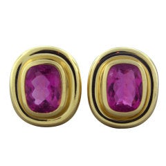 TIFFANY & CO Paloma Picasso Pink Tourmaline Gold Earrings