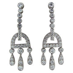 TIFFANY & CO. Legacy Buckle Diamond Platinum Earrings