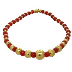 Marina B Sfera Gold Carnelian Bead Necklace 7