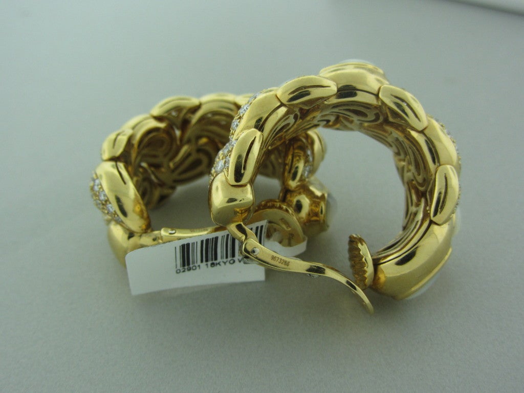 Women's CHOPARD CASMIR Diamond Gold Large Hoop Earrings