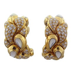 CHOPARD CASMIR Diamond Gold Large Hoop Earrings