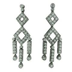 TIFFANY & CO. Diamond Platinum Drop Earrings