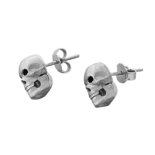 Deakin & Francis 18k white gold  stud earrings, with moving jaws and diamond eyes.Earrings are 11.7mm x 8.3mm.   Marked - England D&F,750,English gold marks, Hancocks. Weight: 6.8g