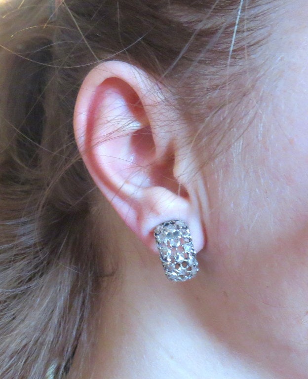 Buccellati Boucles d'oreilles créoles en or et diamants 1