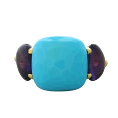 Pomellato Capri Turquoise Amethyst Gold Ring