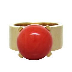Gumps Coral Gold Ring
