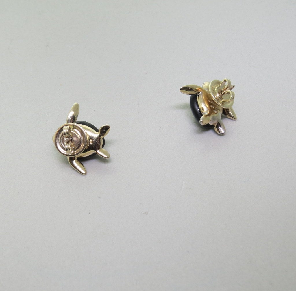 black diamond turtle earrings