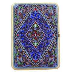 GRACHEV  Russia Silver Cloisonne Enamel Cigarette Case