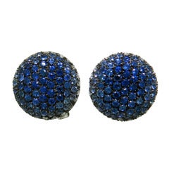 Modern Sapphire Diamond Gold Earrings