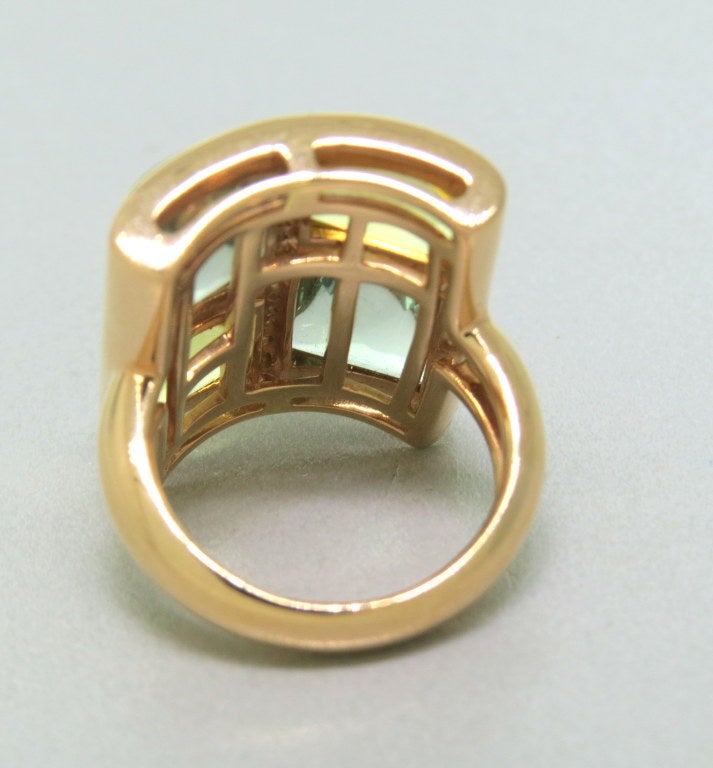 Modern Multi-Color Stones Demantoid Garnet Ring In Excellent Condition In Lambertville, NJ