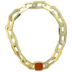Vhernier Carnelian Gold Link Necklace