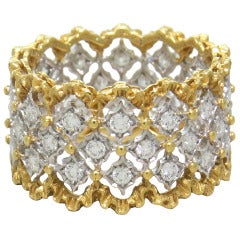 Buccellati Rombi Diamond Gold Band Ring