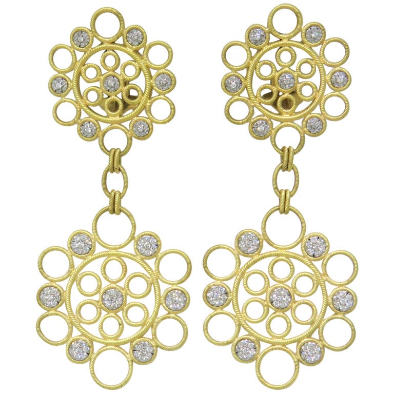 Buccellati Maria Diamond Gold Earrings at 1stDibs